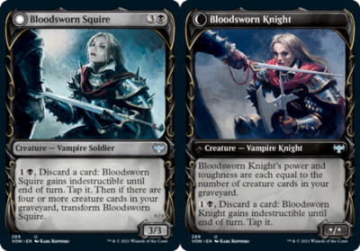 x4 Bloodsworn Squire // Bloodsworn Knight - Showcase U MTG Innistrad: Crimson Vo