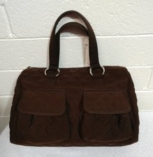 VERA BRADLEY ESPRESSO BROWN QUILTED MICROFIBER HANDBAG SATCHEL PURSE