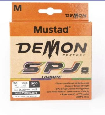 TRESSAGE DE PÊCHE 8 FILS SPJ DEMON BRAID 300 MT MUSTAD FIL FIL DE FIL DE SPIN... - Photo 1/3