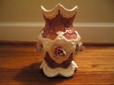 Ceramic Rose Toothbrush Holder White  Rose Colored