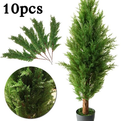 10 X Knstlich Pflanze Thuja Plastik Simulation Bltter Zweig  Weihnachtsbaum New | eBay