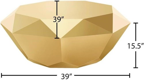 Gemma Collection Modern Contemporary Diamond Shaped Coffee Table with Rich Color - Picture 6 of 13