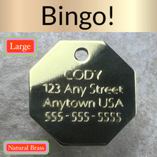 Custom Engraved Dog Tags Personalized Dog Collar Pet Tags Engraved NATURAL BRASS