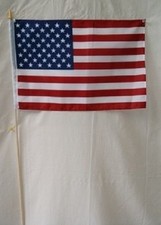 2 PACK 12x18 12"x18" USA American Stick Flag wood staff 100D