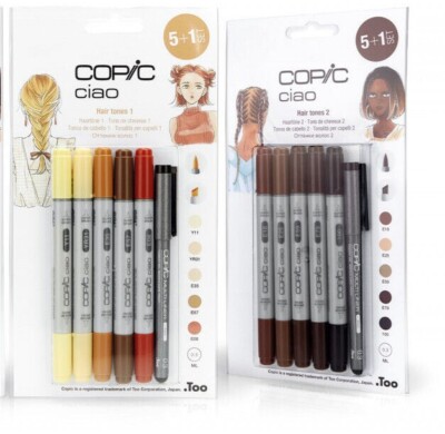 Copic Ciao 5+1 Sets x 2: Haartöne 1 & 2