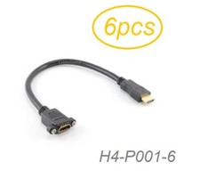 6-Pack 1ft Hi-Speed HDMI 1.4 Ethernet Channel Panel Mount Extension Cables