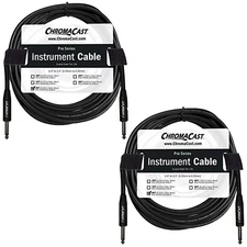 ChromaCast 20ft S/S Pro Series Black Instrument Cables | 2 PACK