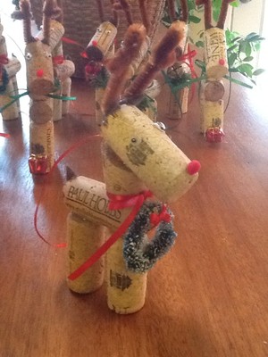 Handmade Christmas Ornaments From Wine Corks - Reindeer Shape, Perfect Stocking Stuffer