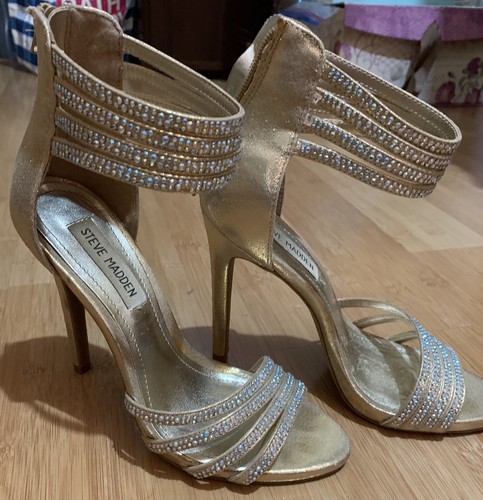 STEVE MADDEN Gold Iridescent Rhinestone 