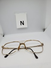 VTG St. Moritz Gold satin Aviator Glasses Frames 55-16 145