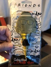 Friends TV Show Thanksgiving Turkey Head Gold Metal Novelty Wine Bottle Stopper