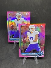 Nick Starkel 2 RC Lot 2022 Bowman University Pink Chrome 1st Rookie Card #42