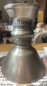 vintage Scandinavian pewter candle holder