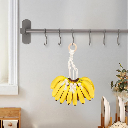 Fruit Basket Hammock Under Cabinet Woven Vegetable Hanging with Black - Picture 3 of 8