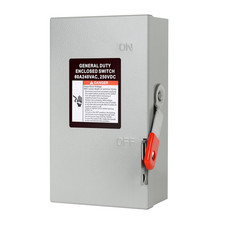 Safety Switch, 2P 60A 120 240V Single Phase Outdoor Non-Fusible Disconnect