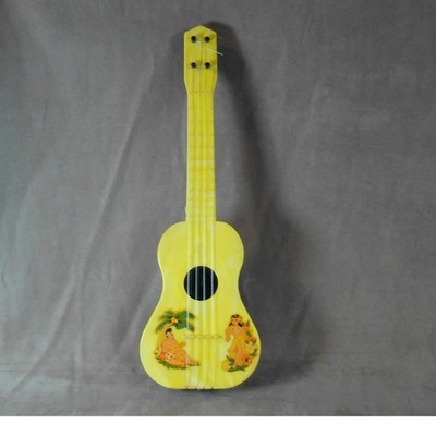 Vintage 1950s Carnival All Plastic Ukulele Hawaiian Yellow Uke-A