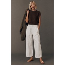 Karen Kane In The Spirit 100% Linen Wide Leg Trousers Off White Womens 16 NEW