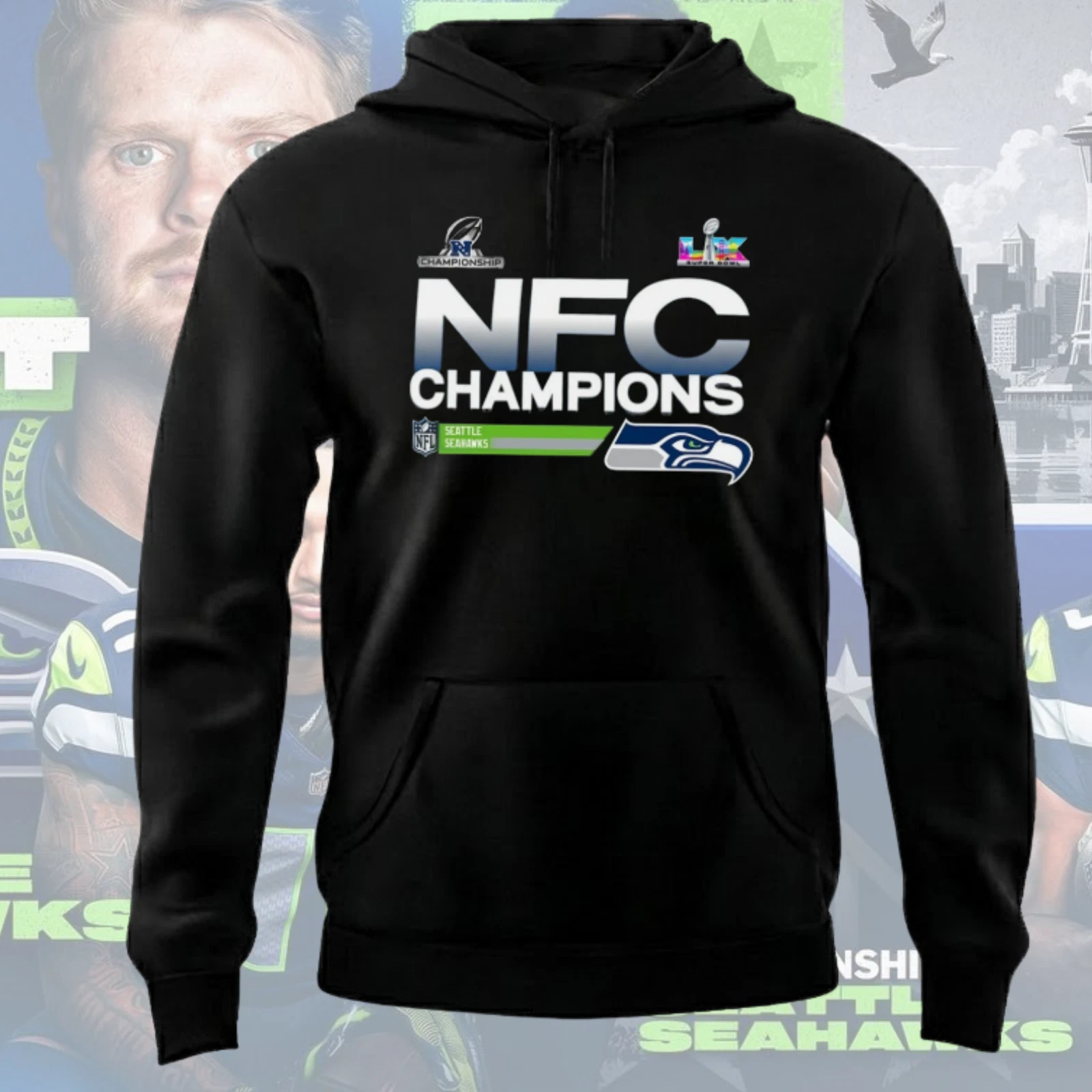 Seahawks 2025 2026 NFC Champions Hoodie