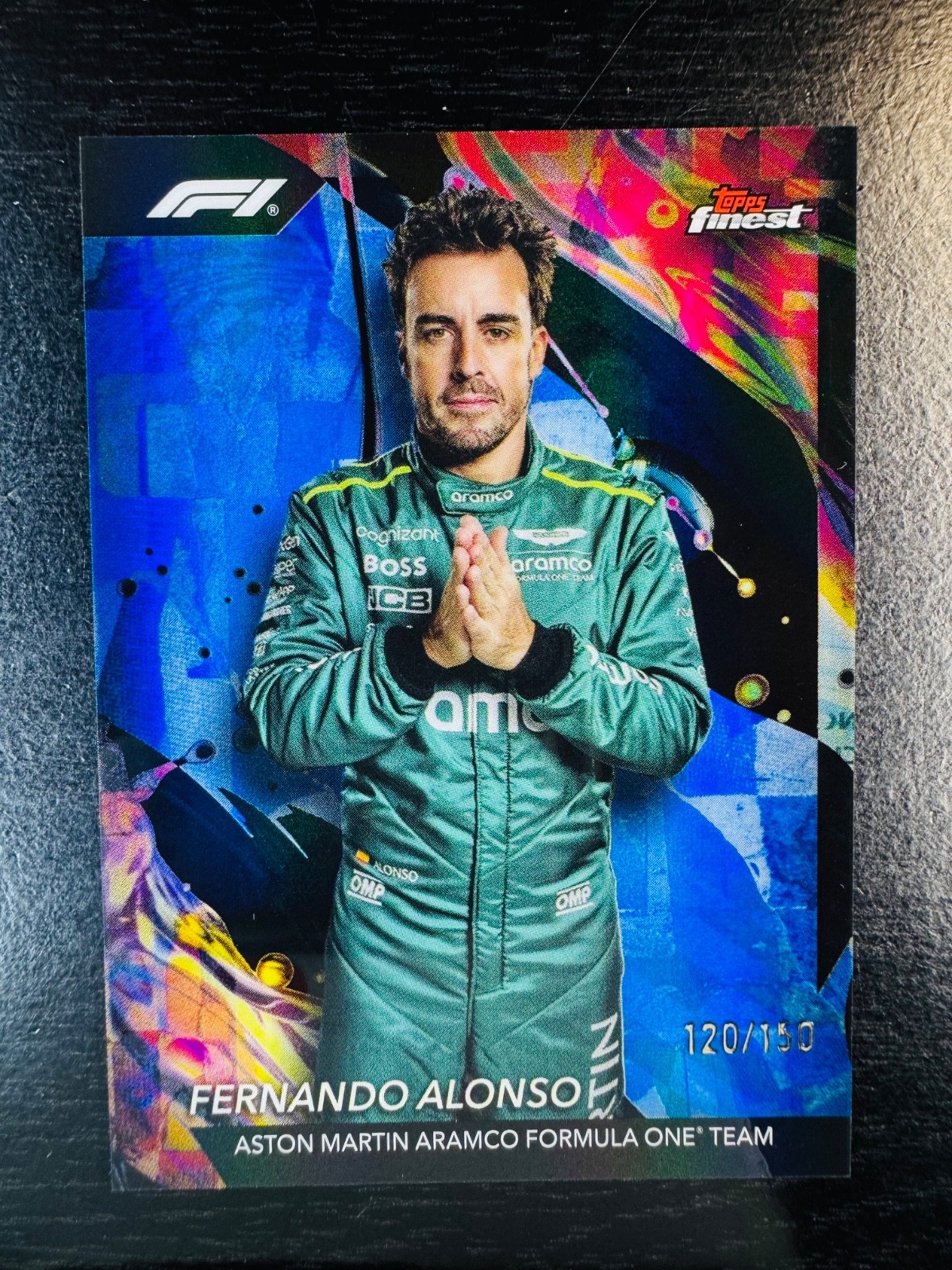 2024 Fernando Alonso Uncommon Blue Refractor 120/150 Topps Finest #190 F1