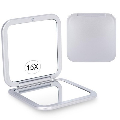 Compact 15X Magnifying Makeup Mirror for Travel, Small Pocket Mirror-Handheld, F