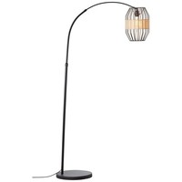 Brilliant | Slope Bogenstandleuchte 1,5M Schwarz/Natur | 1X A60, E27, 52W, Geeig