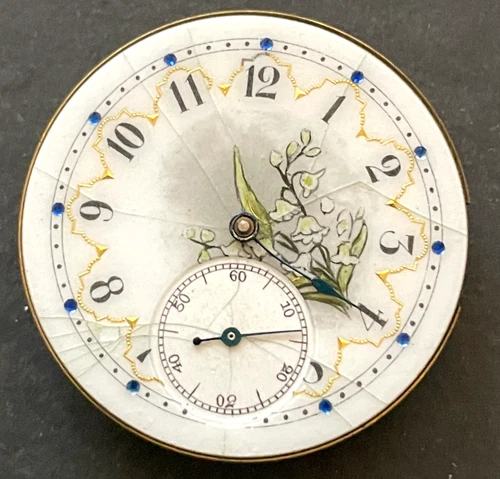 Antique 1893 Waltham Model 1890 J Pocket Watch Movement Fancy Dial 6s 7j USA