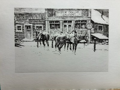 Hans Kleiber Engraving   Silver Dollar Saloon 