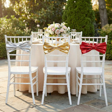 2/4/6 50cm Large Metallic Christmas Chair Bows Sashes Party Dining Décor Wedding