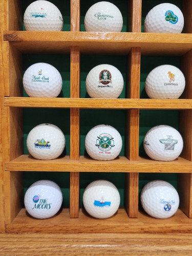 75 Logo/Commemorative Golf Balls + Wood Display Case – Courses & 1996 Olympics - Picture 8 of 24