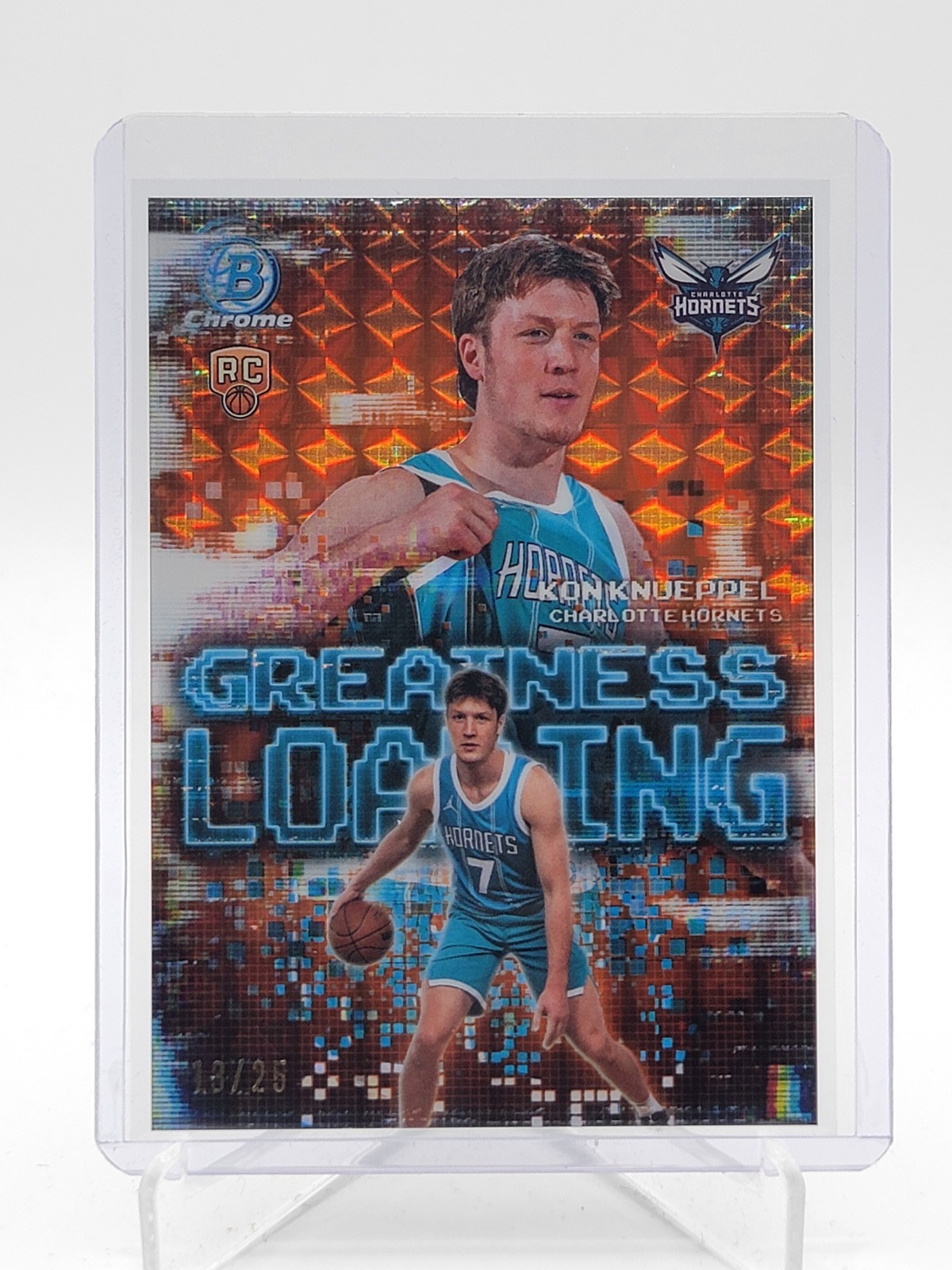 KON KNUEPPEL 2025-26 BOWMAN CHROME GREATNESS LOADING ORANGE GEO ROOKIE /25 Q5692