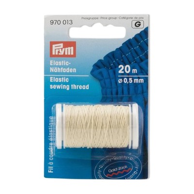Prym Elastic Sewing Thread, Natural, 22 YD (20 M) One Size, Natural White 
