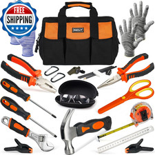 24 PCS Kids Real Tool Set with Tool Bag, Boys Small Real Hand Tools Kit, Childre