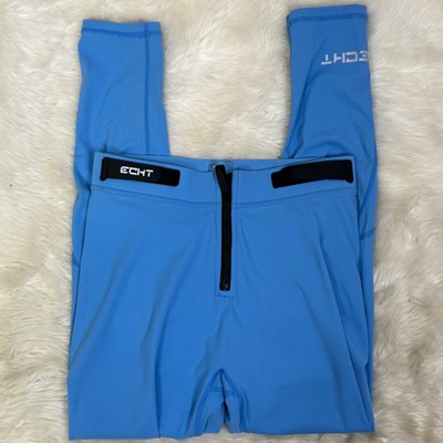 ECHT Luxe Form Scrunch Blue High Waisted Buttery Soft Leggings Size M NWT