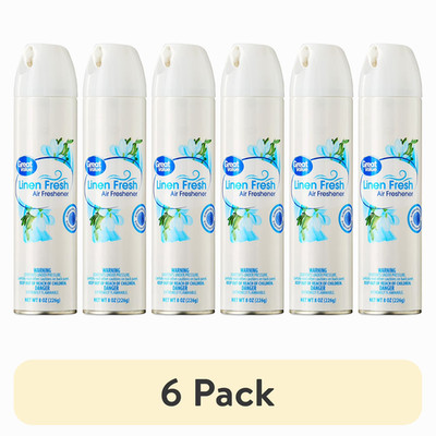 6 Pack Of Great Value Aerosol Air Freshener Spray, Linen Fresh