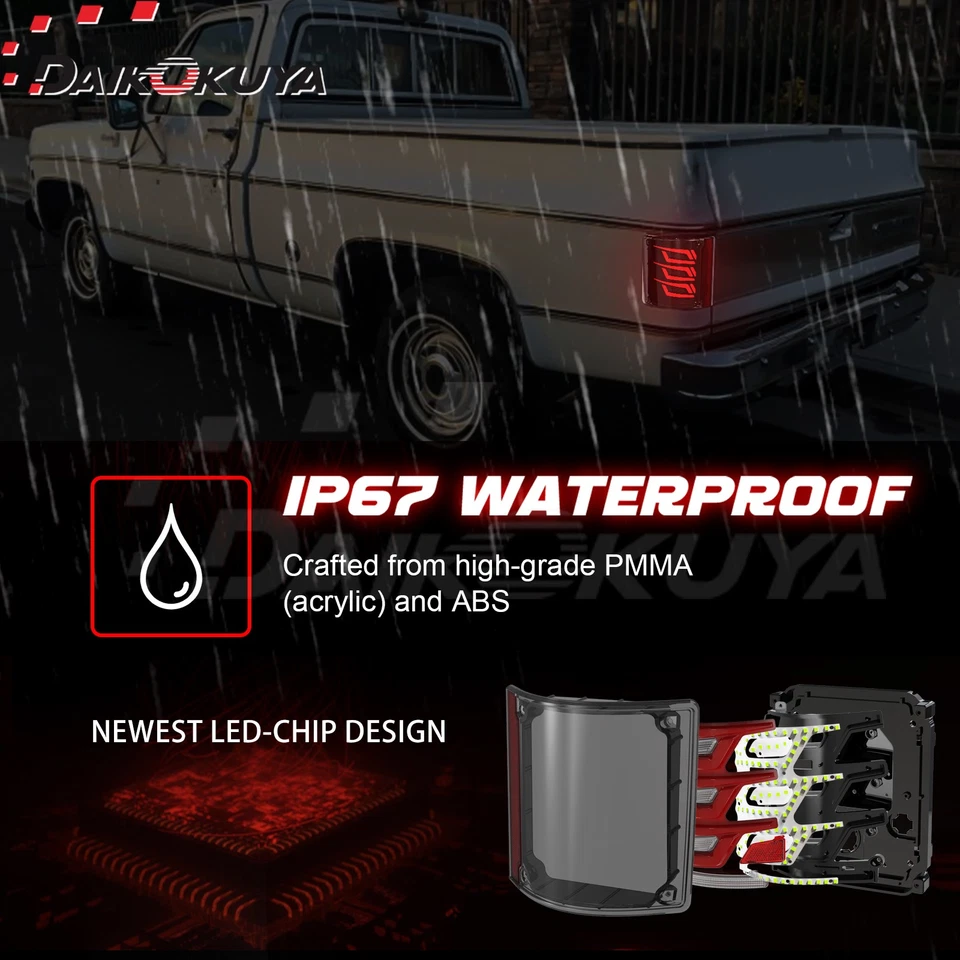 Sequential LED Tail Lights for 1973-1987 chevy C10 & GMC,with Start-Up Animation - Image 4 of 4