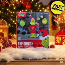 Grinch Christmas Inflatable 4 FT LED Ugly Sweater Candy Cane Airblown Outdoor