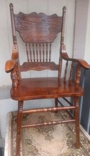 OAK PRESSBACK ARMCHAIR