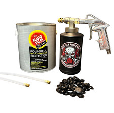 Black Fluid Film Pro Undercoating Gun - 2 Wand Kit 1 B Quart Bottles