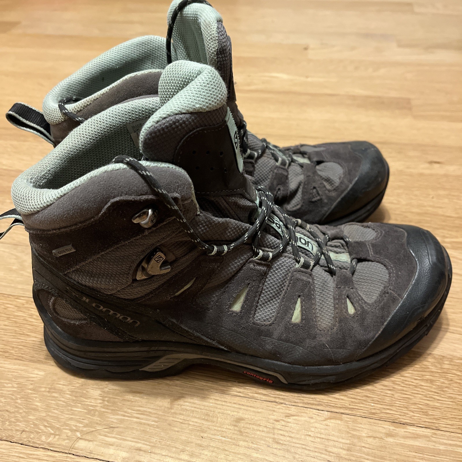Stivali da trekking Salomon taglia 10 donna Mid Top GTX grigio Goretex usati