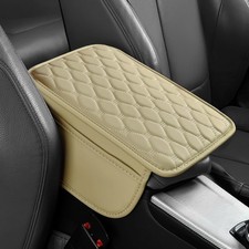 Center Console Cover, Leather Auto Armrest Cover Protector, Waterproof -Beige