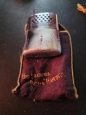 Vintage 1951  JON-e HAND WARMER Silver Metal Standard 3.5" x 2.25" with orig bag
