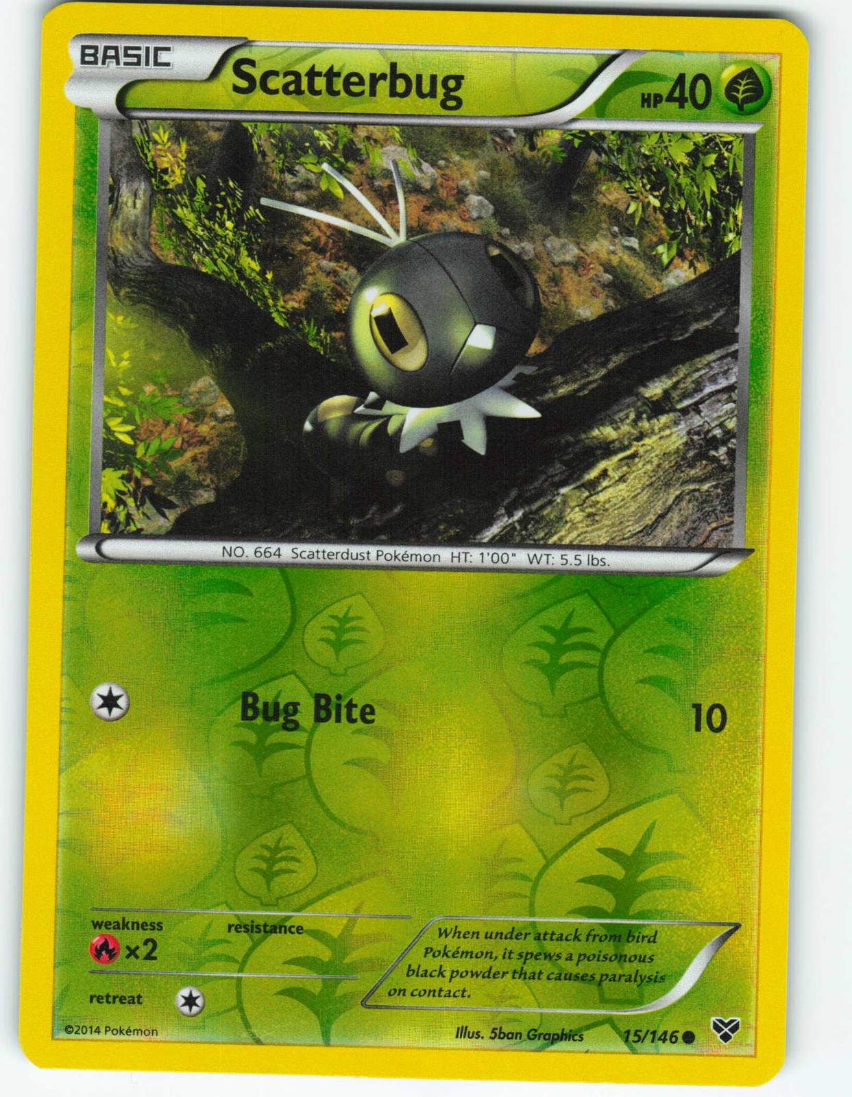 Scatterbug - Reverse Holo - 15/146 XY - Pokémon TCG - 2014