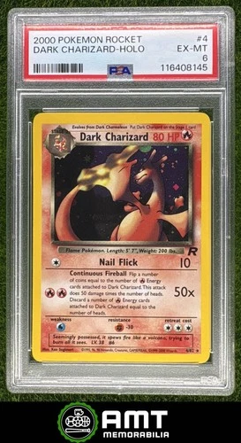 Dark Charizard PSA 6 2000 Pokemon Team Rocket Holo #4/82 8145