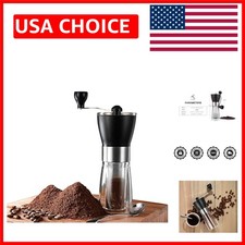 Portable Manual Coffee Grinder with Adjustable Ceramic Burrs - Ideal for Travel