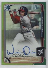 2015 Bowman Chrome Prospects Green Refractor 97/99 Wilmer Difo #BCAP-WD Auto 2x4