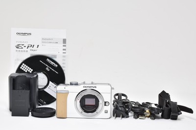 [Near MINT] Olympus E-PL1 12.3MP Digital Camera White Body Only From JAPAN A230