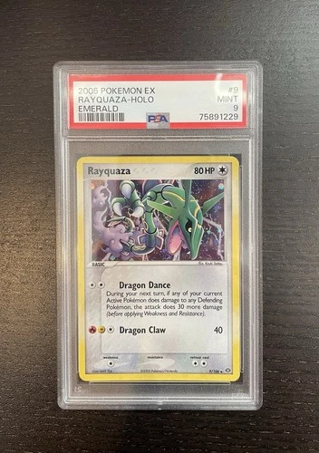 Pokemon TCG PSA 9 Rayquaza Holo Ex Emerald 2005 9/106 *LOW POP*