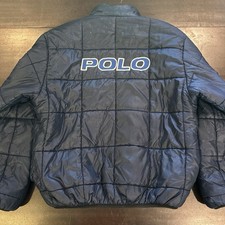 Vintage 1990s Polo Ralph Lauren sport reversible quilted navy puffer jacket