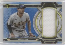 2021 Topps Triple Threads Single Jumbo Relics Sapphire 3/3 Matt Olson 04cw