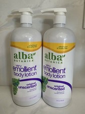 Alba Botanica Very Emollient Body Lotion Unscented 32oz Moisturizing Cream Lot 2